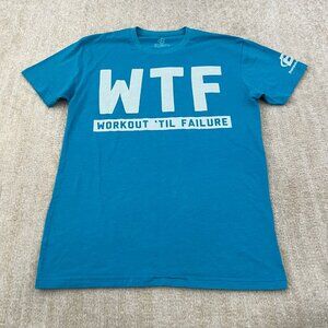 Bodybuilding Workout Short Sleeve Tee Shirt M Blue